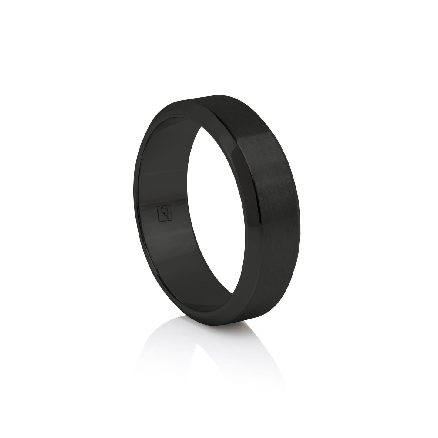 The Black Tungsten 6B (6mm Bevelled Ring)