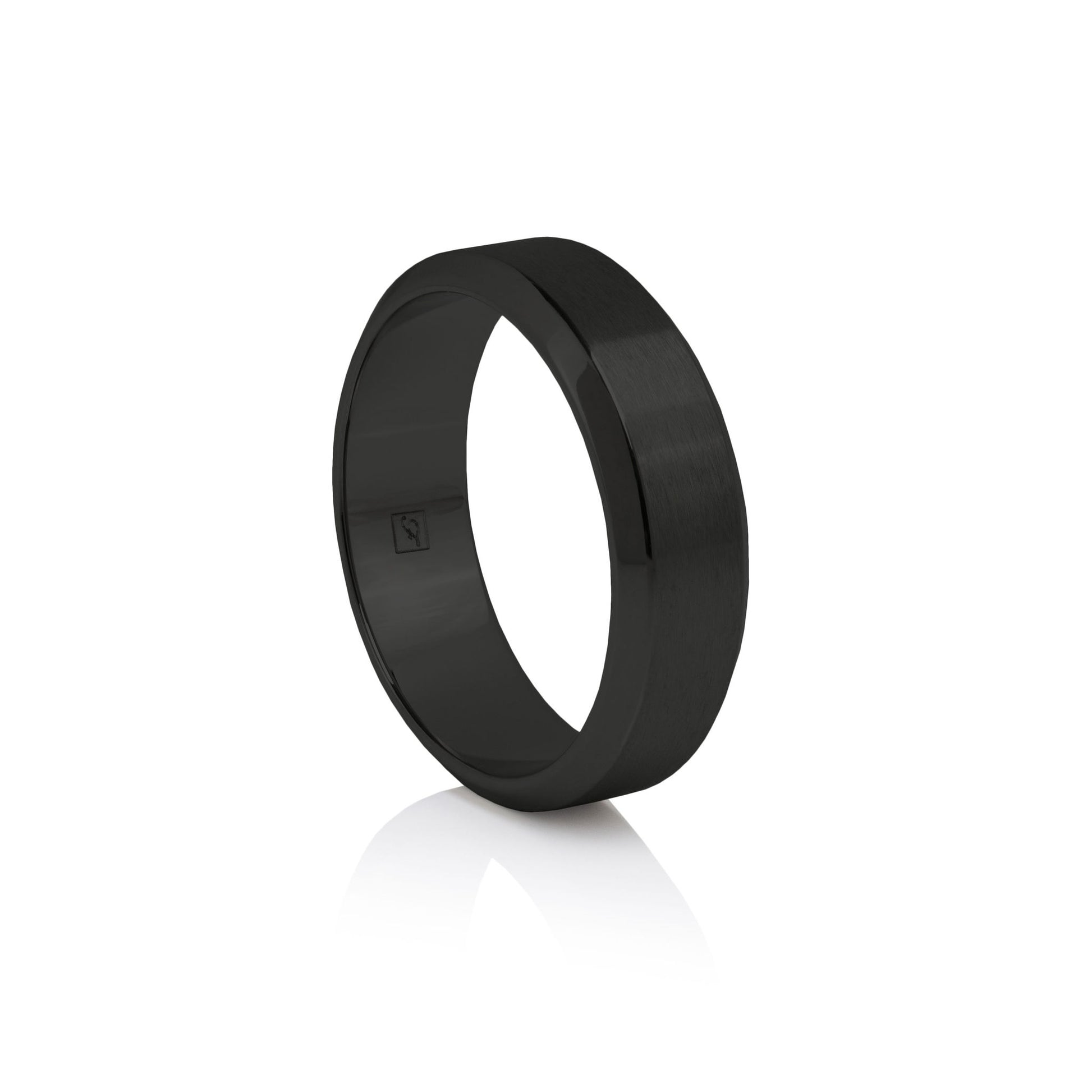 The Black Tungsten 6B (6mm Bevelled Ring)