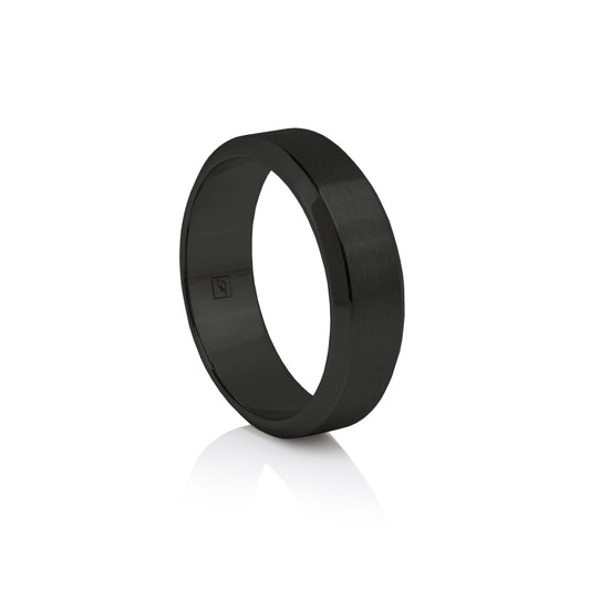 The Black Tungsten 6B (6mm Bevelled Ring)