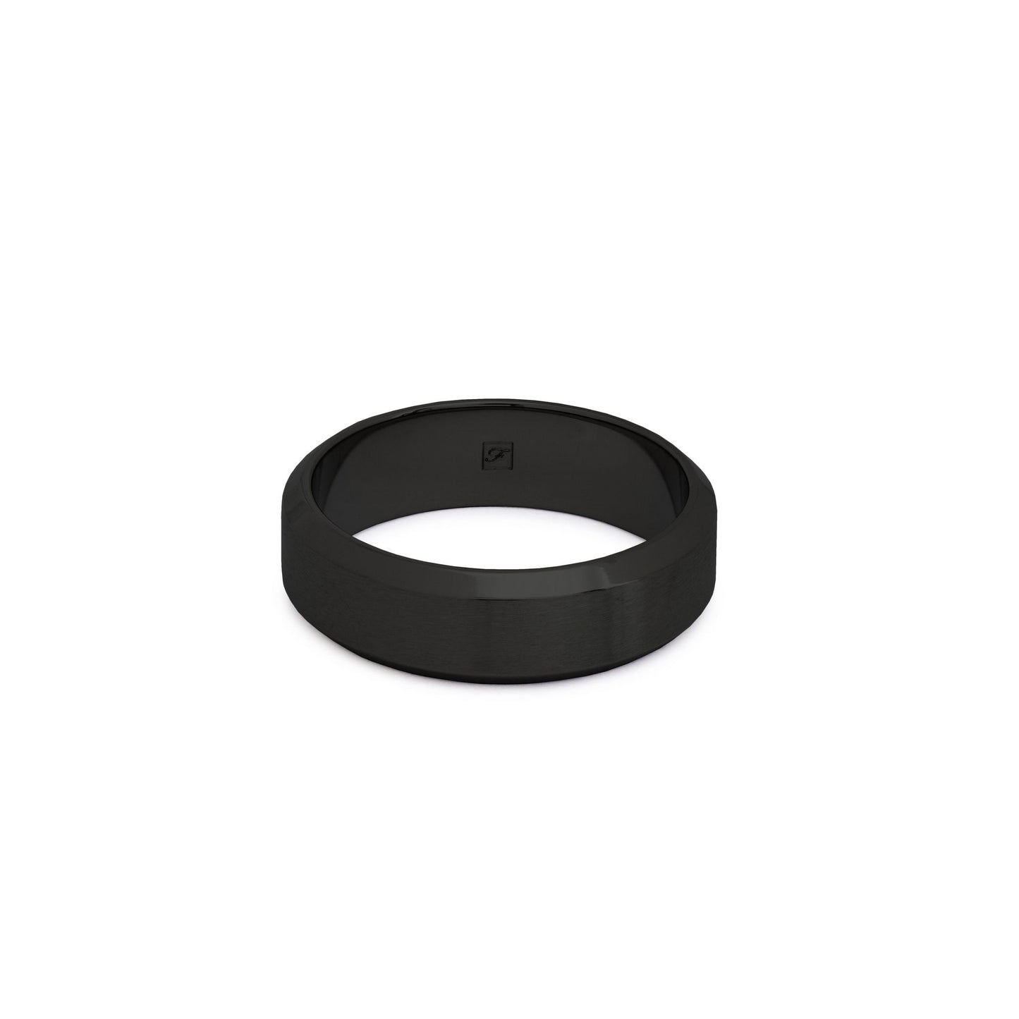 The Black Tungsten 6B (6mm Bevelled Ring)