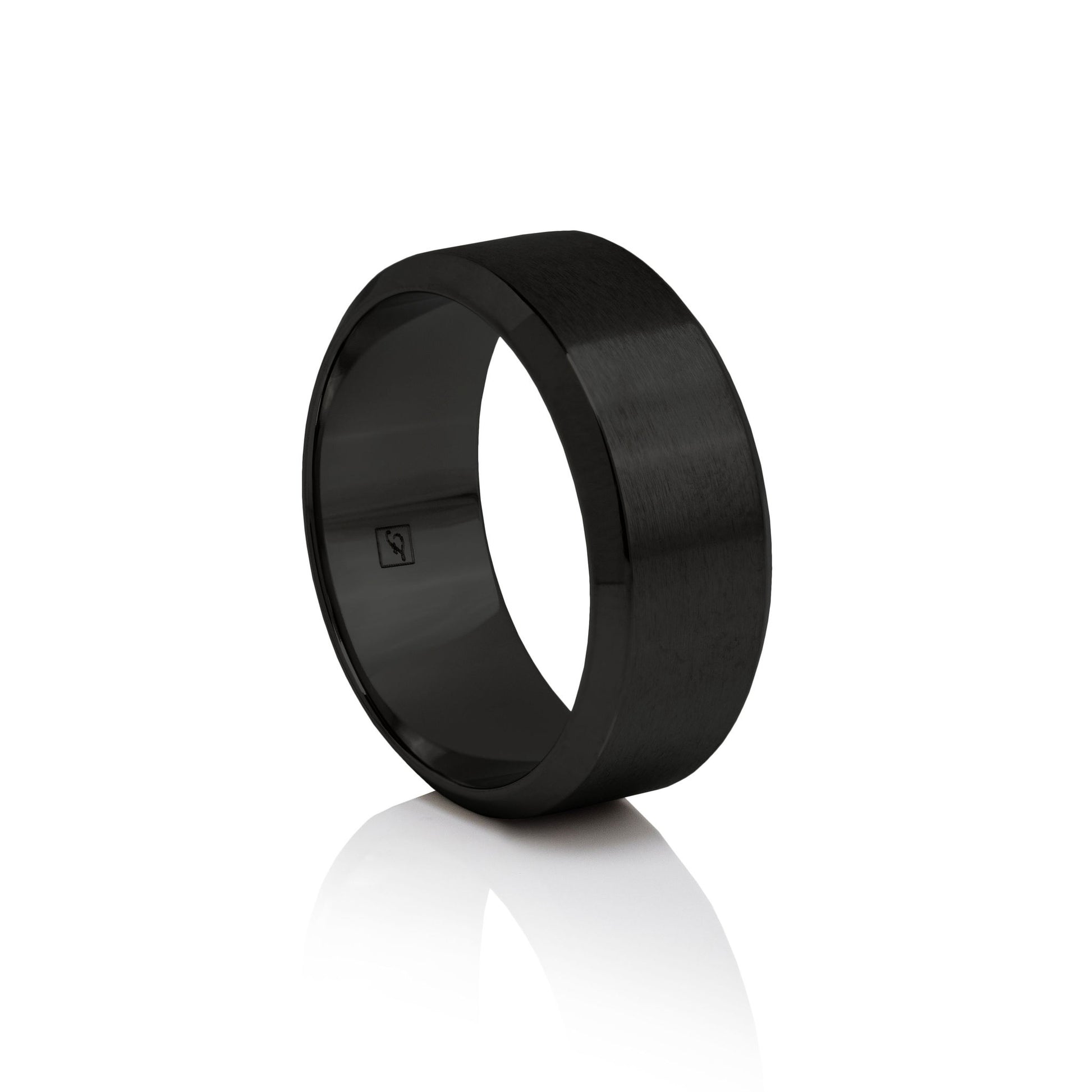 The Black Tungsten 8B (8mm Bevelled Ring)