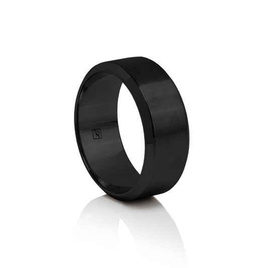 The Black Tungsten 8B (8mm Bevelled Ring)