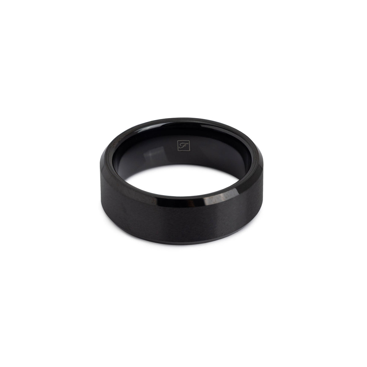 The Brushed Black Tungsten 8B (8mm Bevelled Ring)