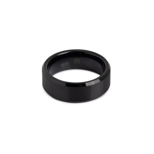 The Brushed Black Tungsten 8B (8mm Bevelled Ring)