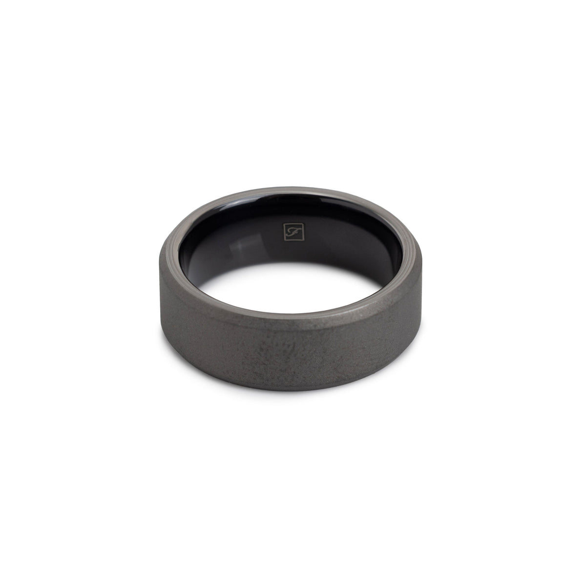 The Sandblasted Tungsten 8B (8mm Bevelled Ring)
