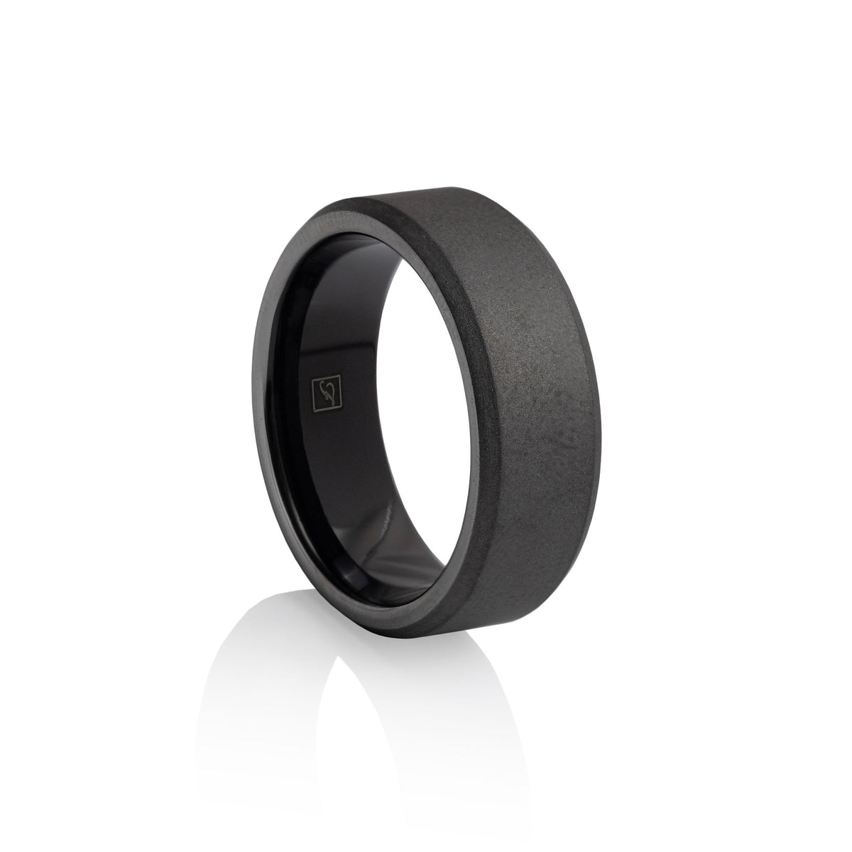 The Sandblasted Tungsten 8B (8mm Bevelled Ring), alternate view