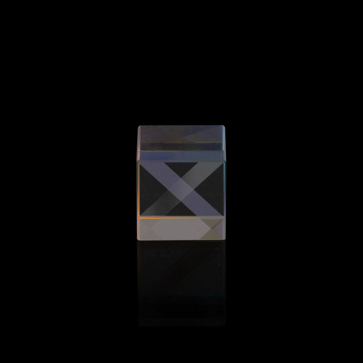 0.5-Inch Glass Cube on a black background