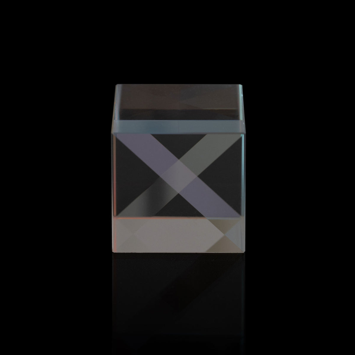 1.0-Inch Glass Cube on a black background